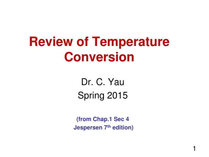 review of temperature conversion