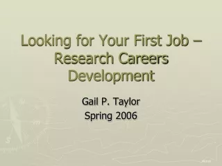 Looking for Your First Job – Research Careers Development