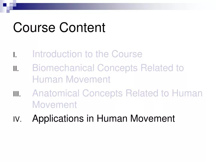 course content