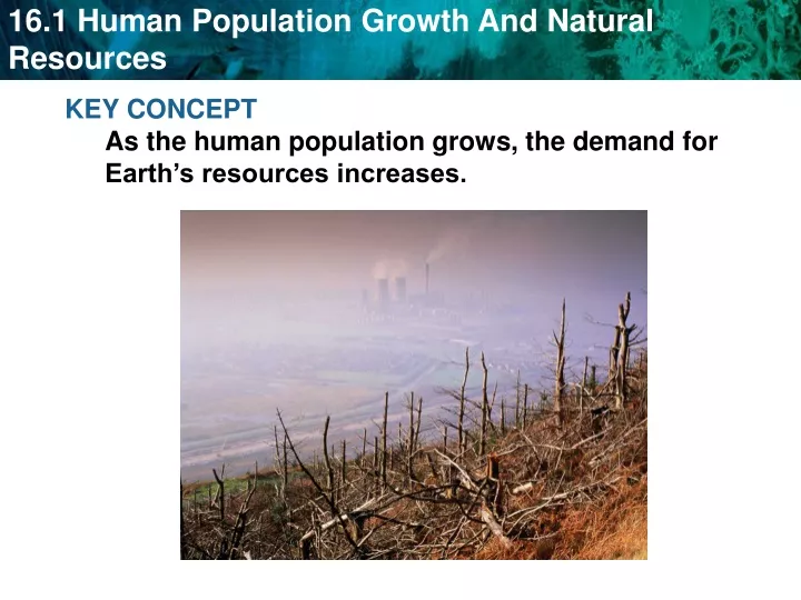 key concept as the human population grows