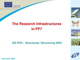 The Research Infrastructures in FP7 DG RTD – Directorate ‘Structuring ERA’