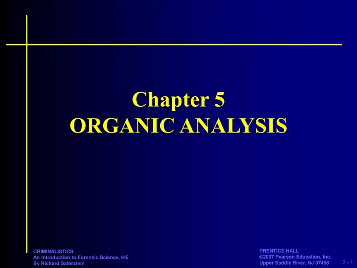 chapter 5 organic analysis