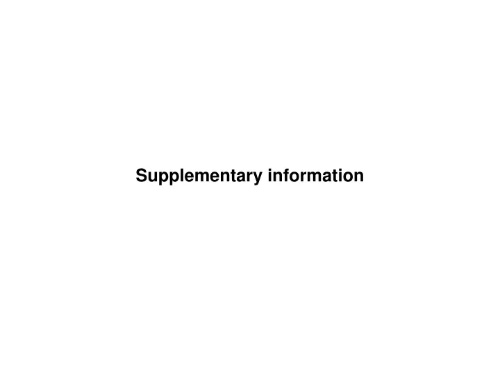 supplementary information