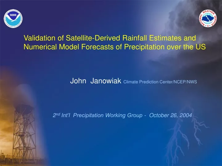 validation of satellite derived rainfall