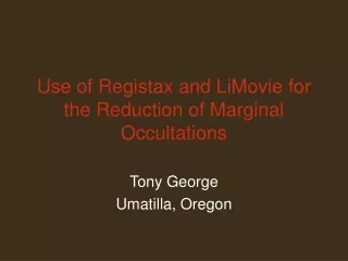 Use of Registax and LiMovie for the Reduction of Marginal Occultations