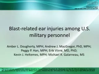 Blast-related ear injuries among U.S. military personnel