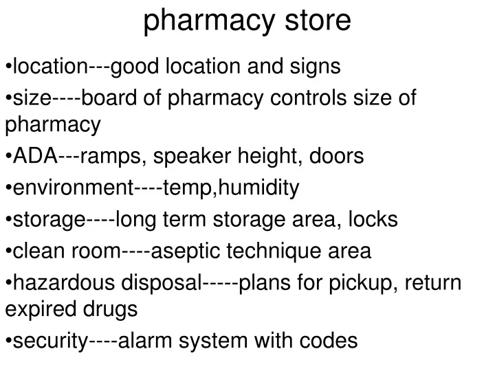 pharmacy store