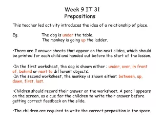Week 9 IT 31 Prepositions