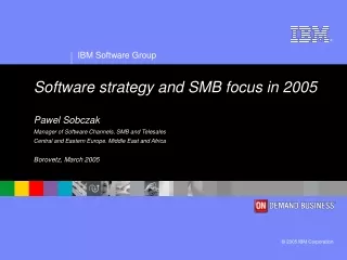 Software strategy and SMB focus in 2005 Pawel Sobczak