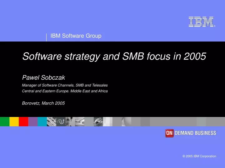software strategy and smb focus in 2005 pawel