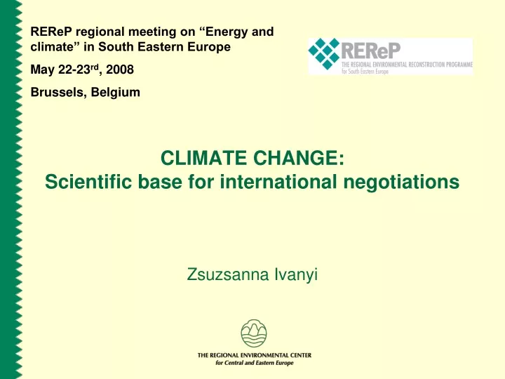 climate change scientific base for international negotiations