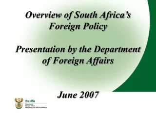 SA’s Foreign Policy (FP)