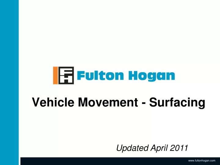 vehicle movement surfacing