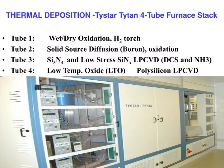 thermal deposition tystar tytan 4 tube furnace