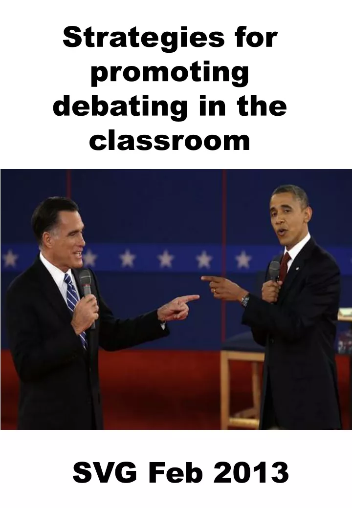 strategies for promoting debating in the classroom