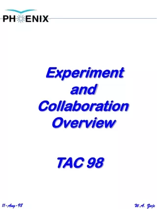 Experiment  and  Collaboration Overview TAC 98