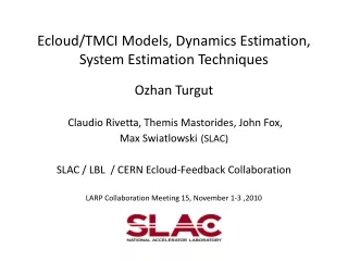 Ecloud/TMCI Models, Dynamics Estimation, System Estimation Techniques