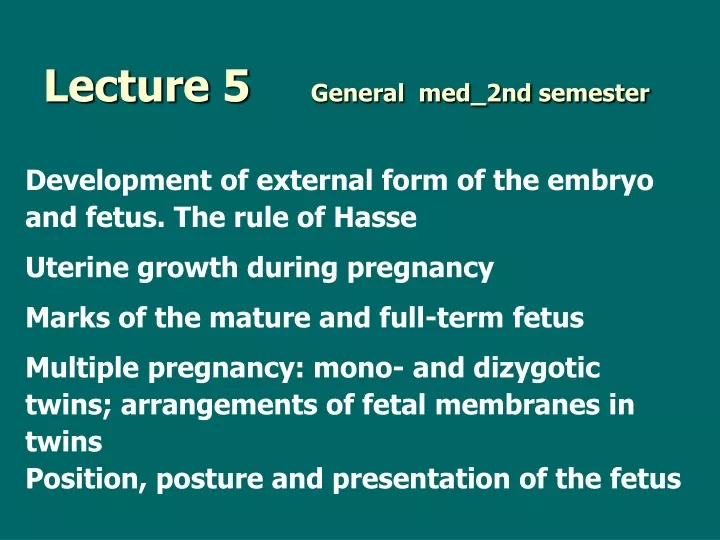lecture 5 general med 2nd semester