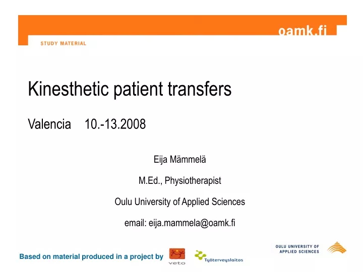 kinesthetic patient transfers valencia 10 13 2008