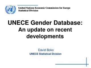 UNECE Gender Database: An update on recent developments