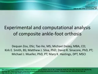 Experimental and computational analysis of composite ankle-foot orthosis