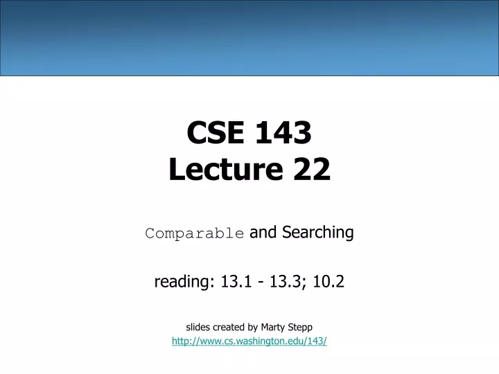 cse 143 lecture 22