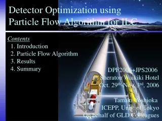 Detector Optimization using Particle Flow Algorithm for ILC