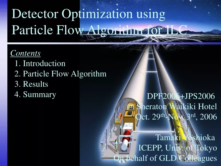 detector optimization using particle flow