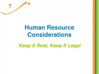 Human Resource Considerations