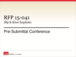 RFP 15-041 Hip &amp; Knee Implants