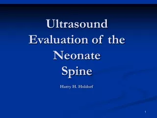 Ultrasound Evaluation of the  Neonate Spine Harry H. Holdorf
