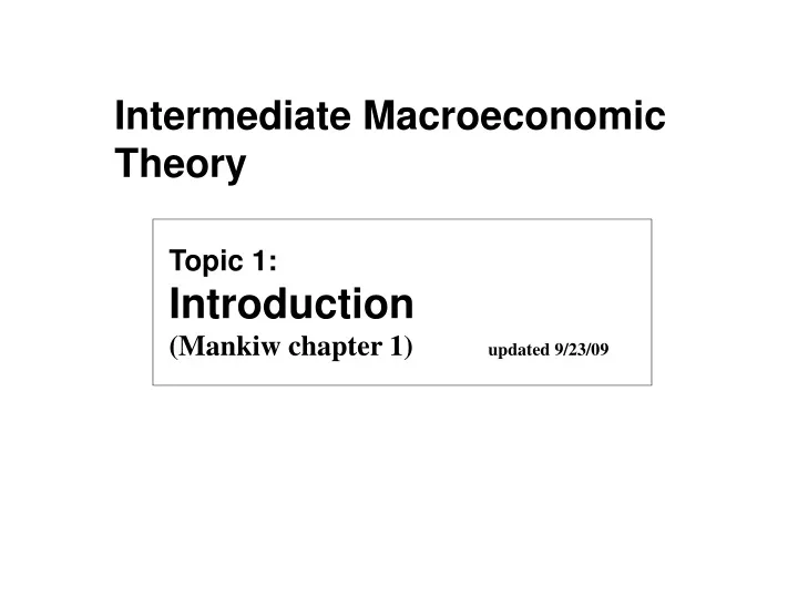 intermediate macroeconomic theory
