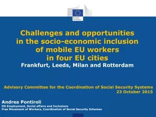 Challenges and opportunities  in the socio-economic inclusion  of mobile EU workers