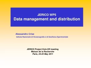 JERICO WP5 Data management and distribution