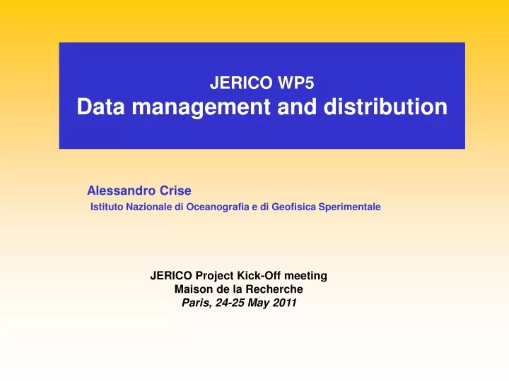 jerico wp5 data management and distribution