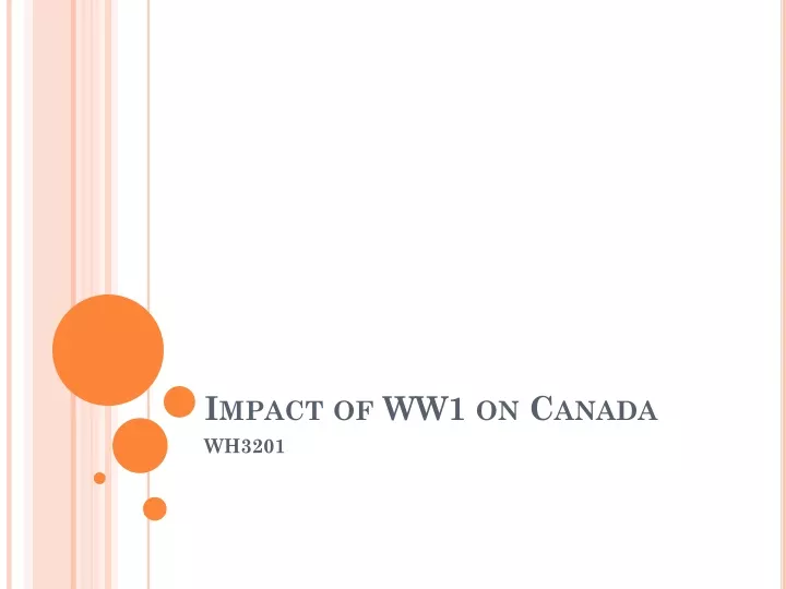 impact of ww1 on canada