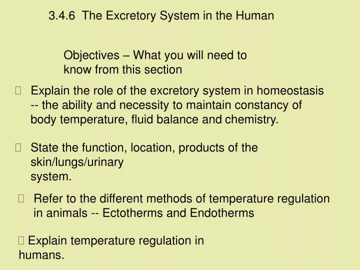 3 4 6 the excretory system in the human