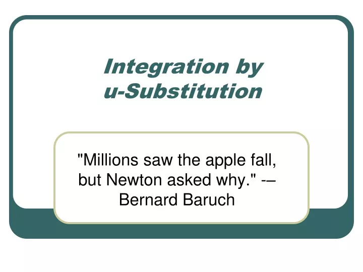 integration by u substitution