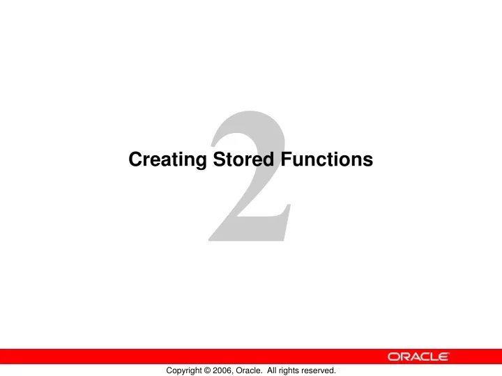creating stored functions
