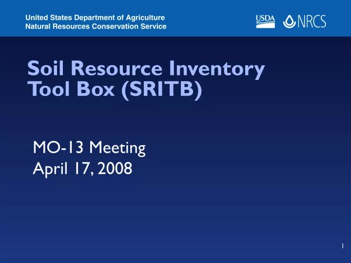 soil resource inventory tool box sritb