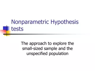 Nonparametric Hypothesis tests