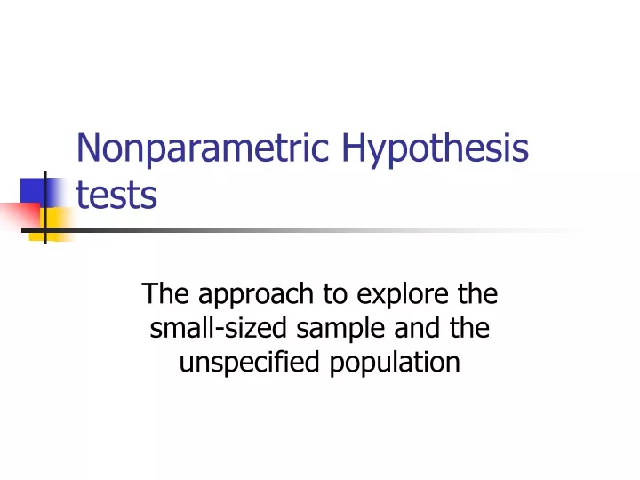 nonparametric hypothesis tests