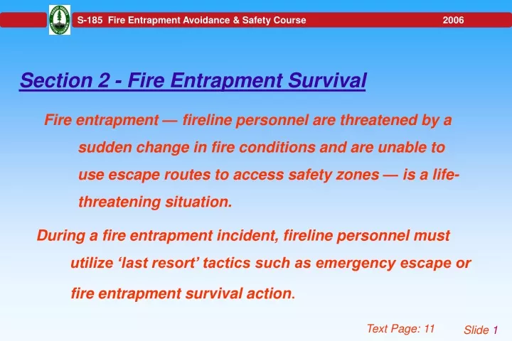 section 2 fire entrapment survival