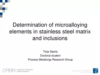 Determination of microalloying elements in stainless steel matrix and inclusions