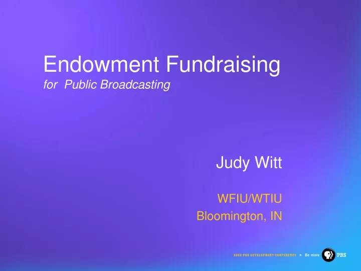 endowment fundraising for public broadcasting