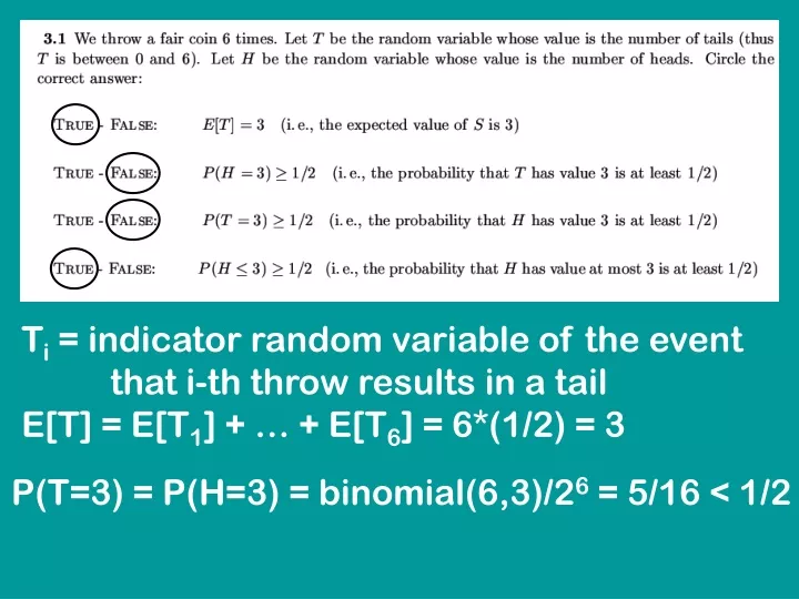 t i indicator random variable of the event that
