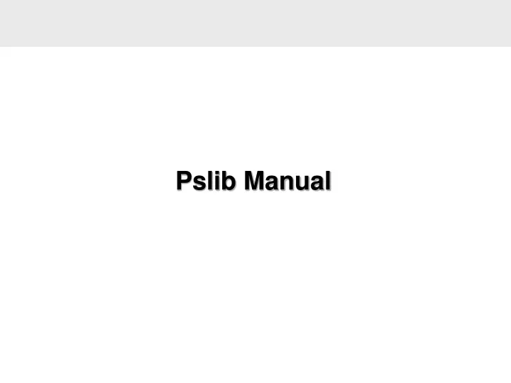 pslib manual