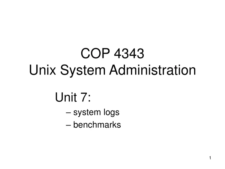 cop 4343 unix system administration