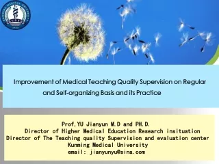 Improvement of Medical Teaching Quality Supervision on Regular