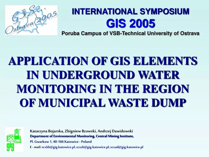 international symposium gis 2005 poruba campus